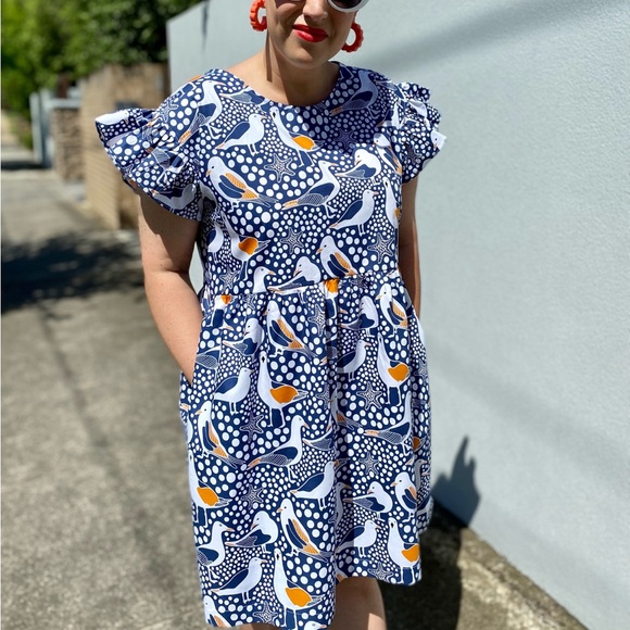 Madam Relove Seagulls Frilly Smock dress size XS - Picture 6 of 8